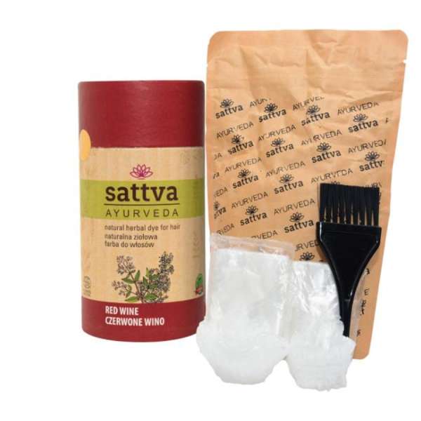 Henna - Természetes növényi hajfesték - Red Wine 150g - Sattva Ayurveda
