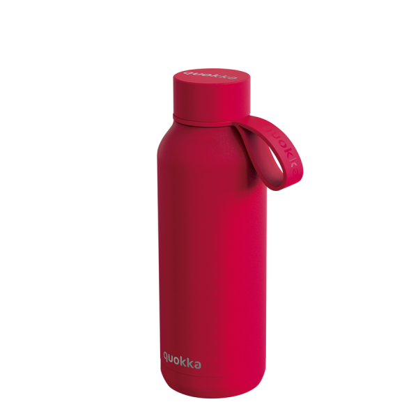 Hőtartó fémkulacs pánttal SOLID - Cherry Red 510ml - Quokka