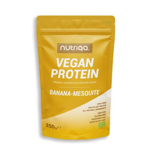 Nutriqa Bio vegán banán–mesquite protein shake – 250 g