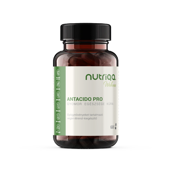 Nutriqa ANTACIDO PRO - Gyomor Egészsége Kúra 60 db vegán kapszulával