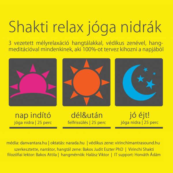 Dr. Bakos Judit Eszter – Virinchi mantraSOUND: Shakti Relax jóga nidrák hangtálakkal, meditációval | 3X25 perc MP3