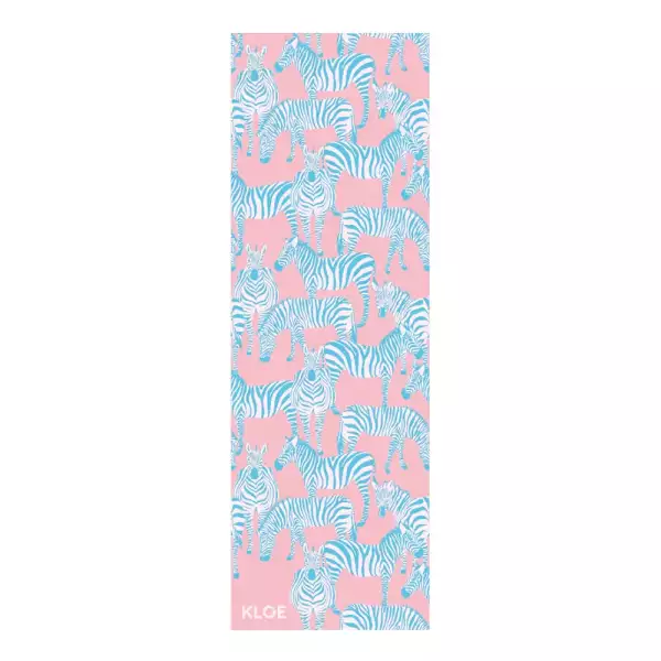 KLOE Zebras In Pink Csúszásmentes Jógatörölköző