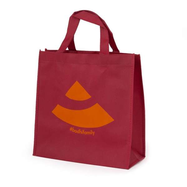 Bodhi kis bevásárlótáska - burgundy with Logo orange
