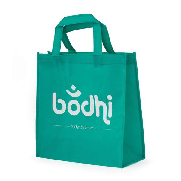 Bodhi kis bevásárlótáska - turquoise with logo white