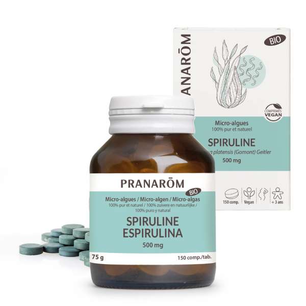Pranarom Spirulina mikroalga tabletta 500 mg - étrend kiegészítő tabletta 150 db