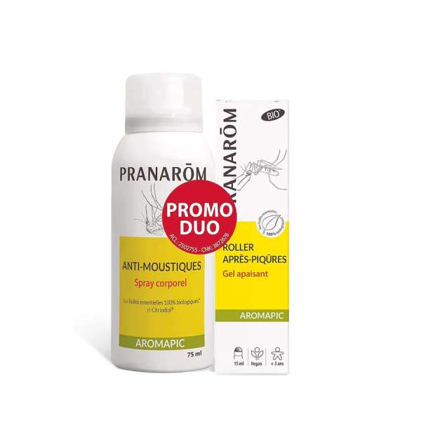 Pranarom Aromapic bio szúnyog- és rovarriasztó spray bőrre + csípés utáni ecsetelő - duo csomag 75 ml + 15 ml
