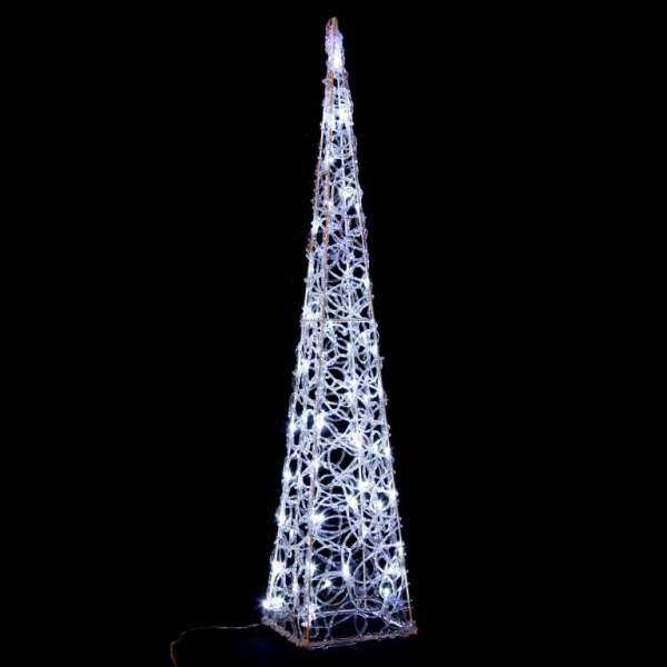 NEXOS Akril piramis 60 LED Hideg fehér 90 cm