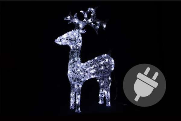 NEXOS Karácsonyi rénszarvas 120 LED 100 cm hideg fehér