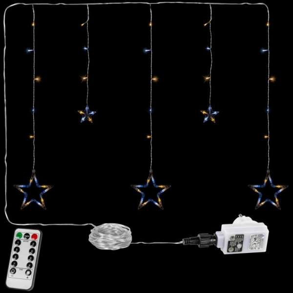 VOLTRONIC® Fényfüggöny 5 csillag 61 LED hideg/meleg fehér