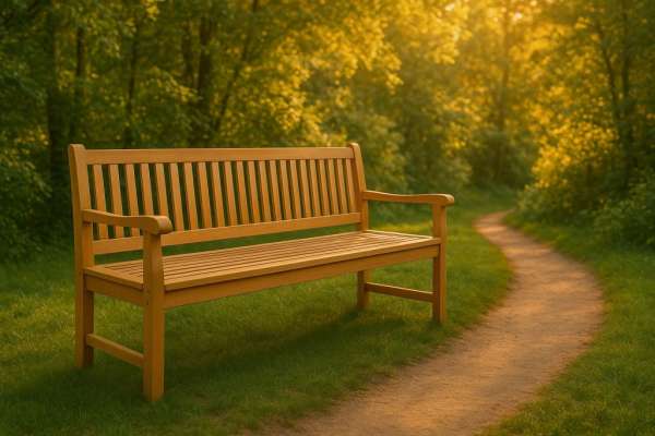 Kerti pad teakfa 180cm 3 személyes prémium natur kivitelben