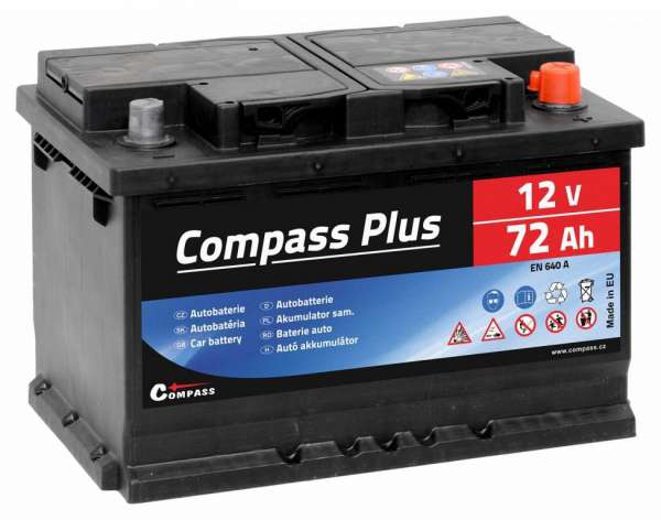COMPASS Autó akkumulátor PLUS 12V 72Ah 640A