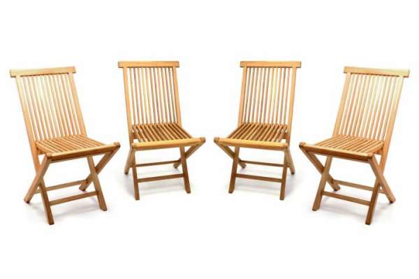 DIVERO Kerti szék összecsukható 4 db tíkfa