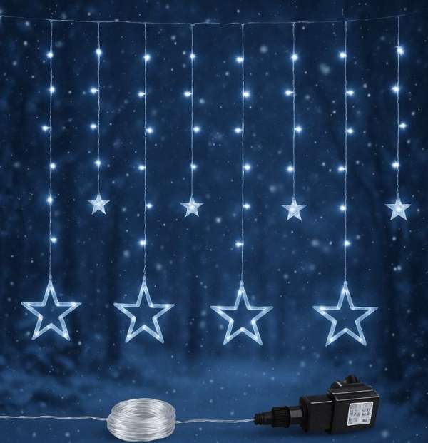 VOLTRONIC® Fényfüggöny csillag 150 LED hideg fehér