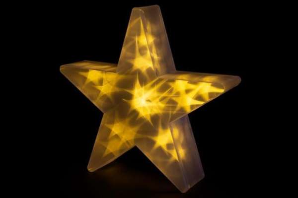 NEXOS Csillag karácsonyi 3D efekt 35 cm 20 LED meleg fehér