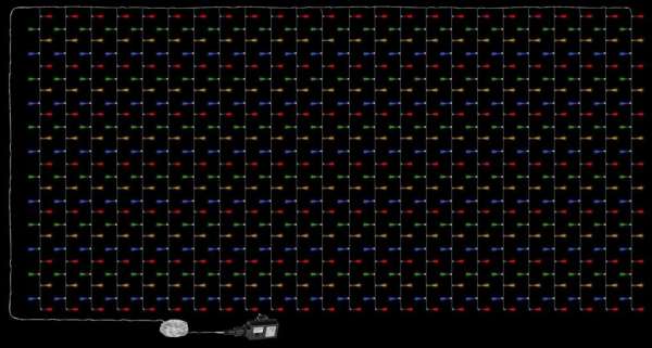 VOLTRONIC® Fényfüggöny 3 x 6 m 600 LED színes