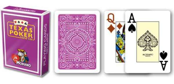 Kártya pakli Modiano 100% műanyag lapok - lila hátlap