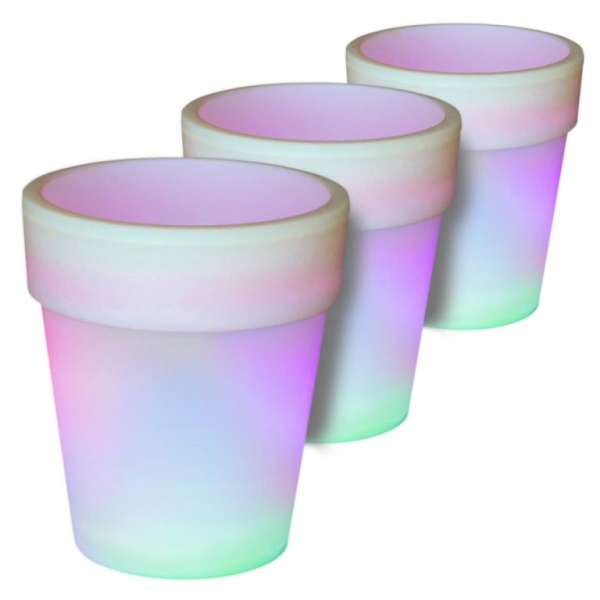 GARTHEN Napelemes világítás 3 db virágtartó színes