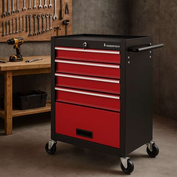 Szerszám kocsi 4 fiókos 61 x 65 cm piros