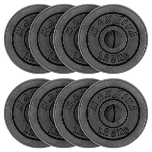 MAXXIVA® Súlytárcsa szett  8 db öntöttvas 10 kg fekete