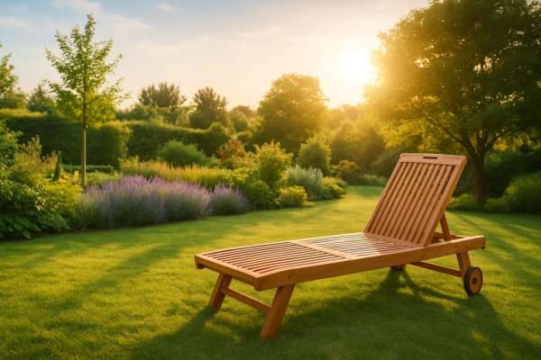 DIVERO Kerti nyugágy kerekekkel 200 cm tíkfa