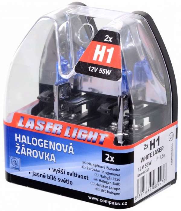 Compass Izzó 12V H1 55W P14  WHITE LASER 2 db