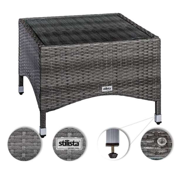 STILISTA Kerti asztal 58 x 58 cm polyrattan krém