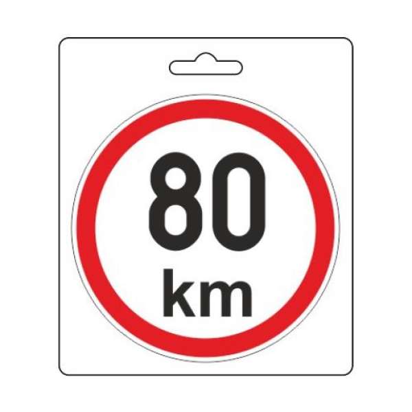 Korlátozott sebességű matrica  80 km/h (110 mm)