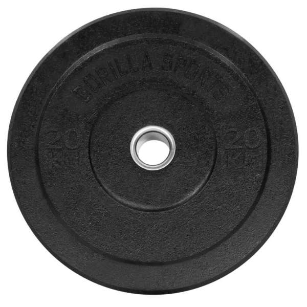 Gorilla Sports Acél tárcsa gumi bevonatú fekete 20 kg