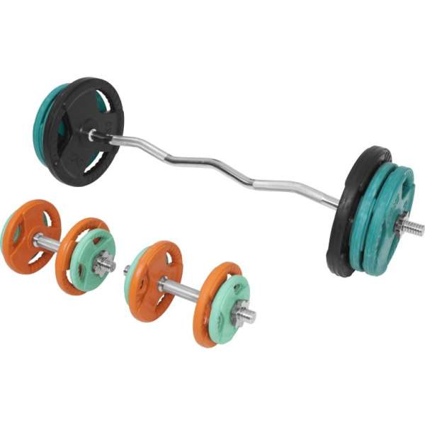 Gorilla Sports 70 kg súlyzó szett rúddal