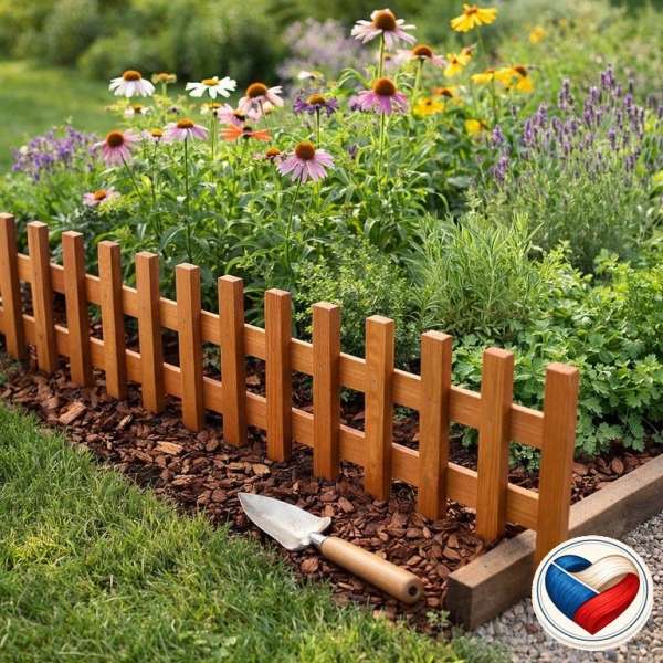 Virágágyáshoz való fa kerítés 100 cm  magasság 20/35 cm