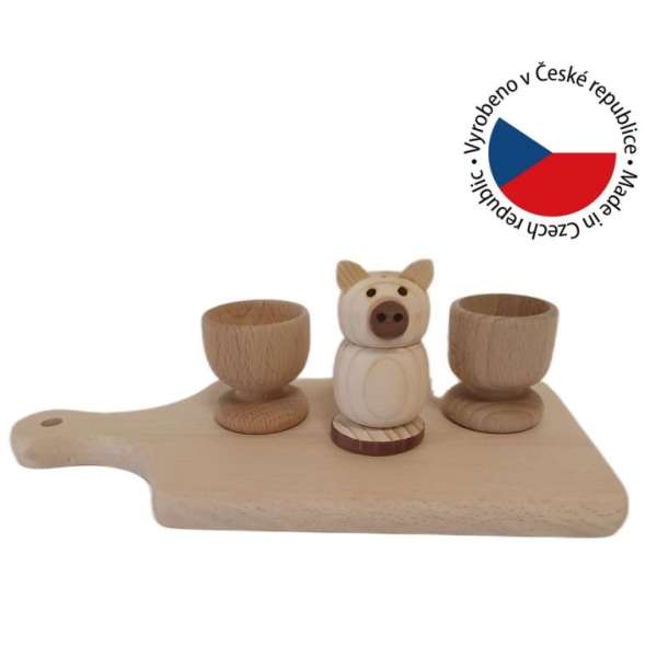 Fából készült reggeliző szett vágódeszkán