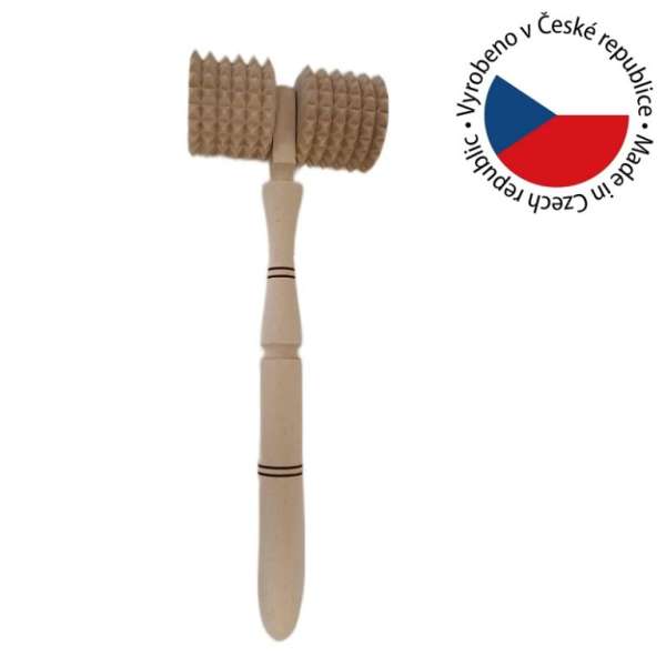 Fából készült masszázshenger fogantyúval