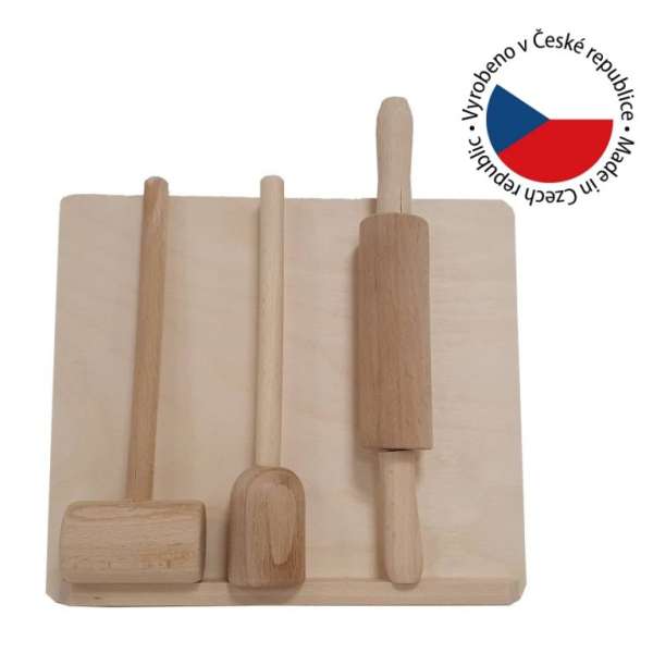 Fából készült készlet kis szakácsoknak 23 x 6 x 21 cm 3 db