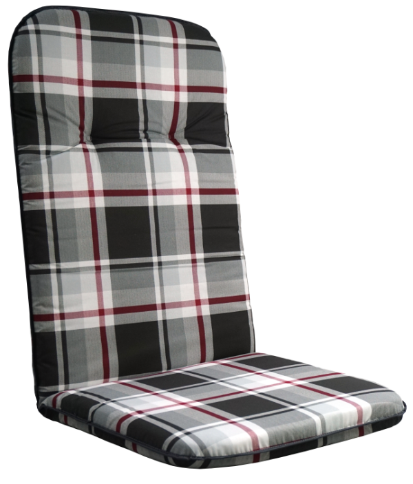 SUN GARDEN Párna magas székre SCALA kockás szürke