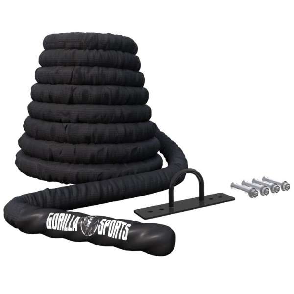 Gorilla Sports Erősítő kötél tartóval 15 m x 3,8 cm