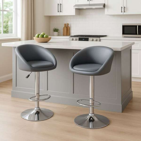 2 darabos bárszék szett antracit, állítható magasság