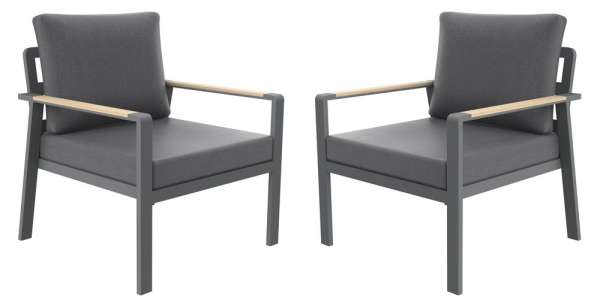 ROJAPLAST Alumínium fotelek SIBIU DUO 2 db fekete