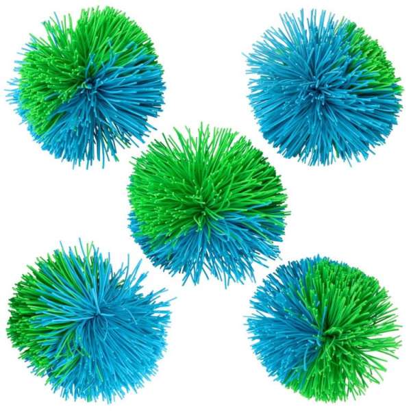 Pelyhes golyók 7 cm zöld / kék 5 db