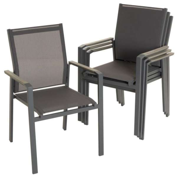 Kerti szék készlet  90 x 56,5 x 59,5 cm 4 db szürke