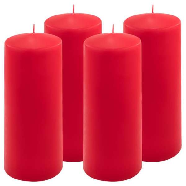 Gyertya készlet  20 cm Ø 7,5 cm 4 db piros
