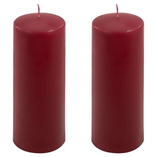 Gyertya készlet 20 cm Ø 7,5 cm  2 db bordó
