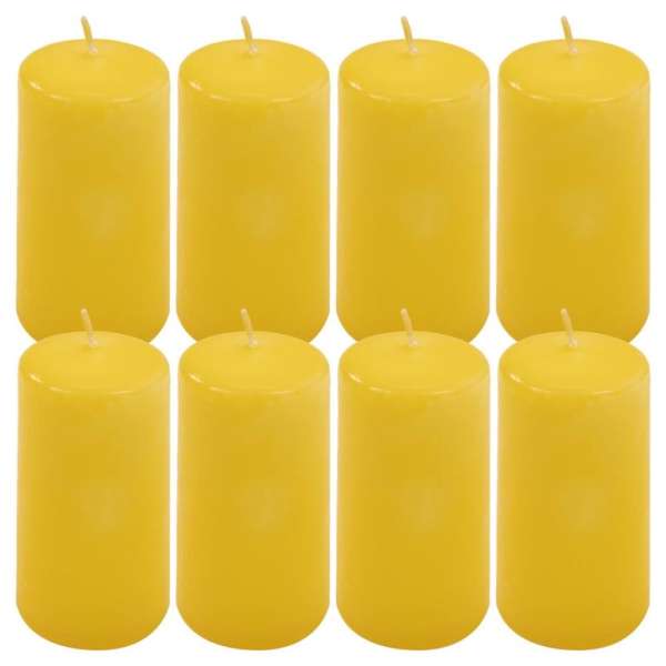 Gyertya készlet 10 cm Ø 5 cm 8 db sárga