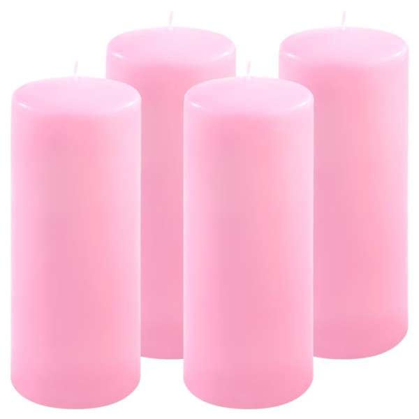 Gyertya készlet 25 cm Ø 10 cm 4 db rózsaszín