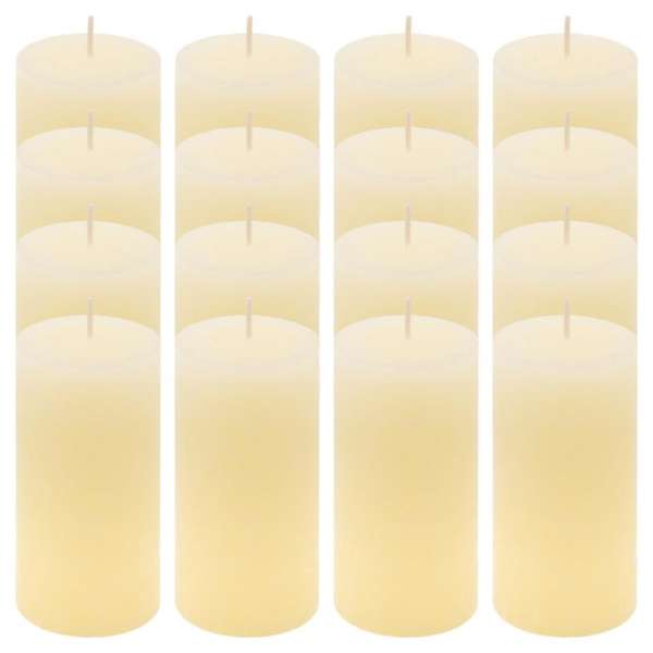 Rusztikus gyertya készlet 10 cm Ø 5 cm 16 db krém