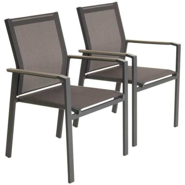 Kerti szék készlet 90 x 56,5 x 59,5 cm 2 db szürke