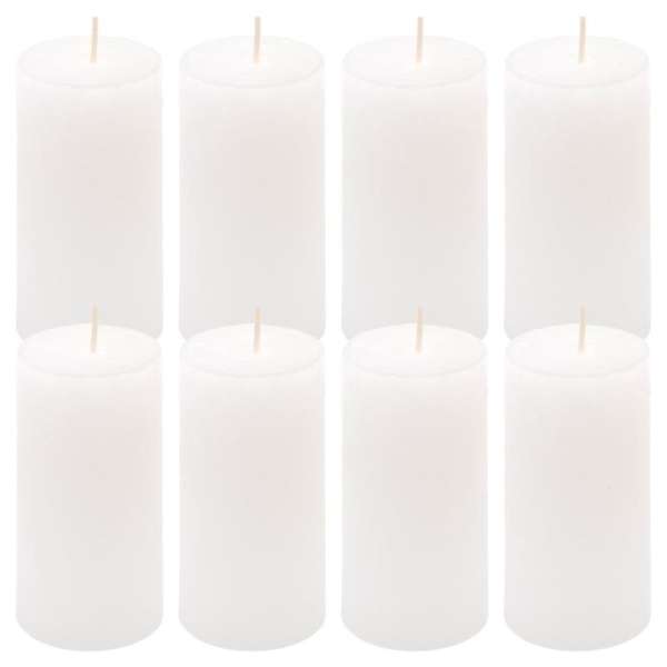 Rusztikus gyertyakészlet 10 cm Ø 5 cm 8 db fehér