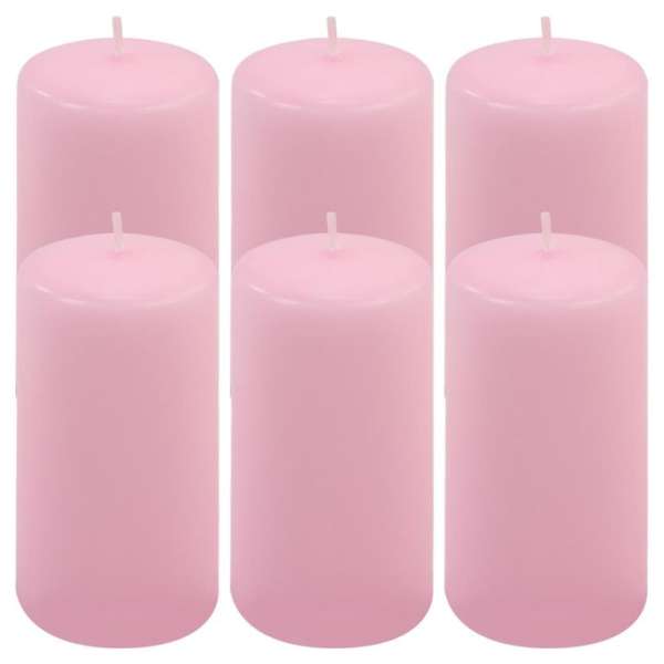 Gyertya készlet 11,5 cm Ø 6 cm 6 db rózsaszín