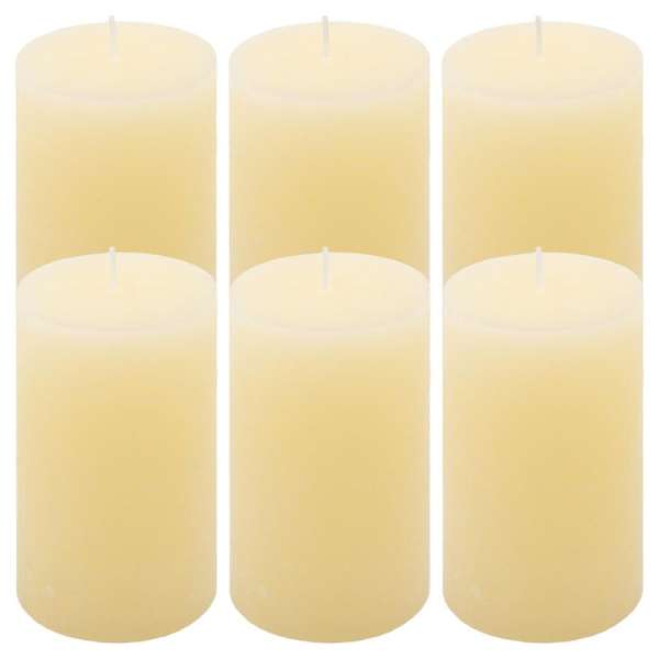 Rusztikus  gyertya készlet 11,5 cm Ø 6,8 cm 6 db krém