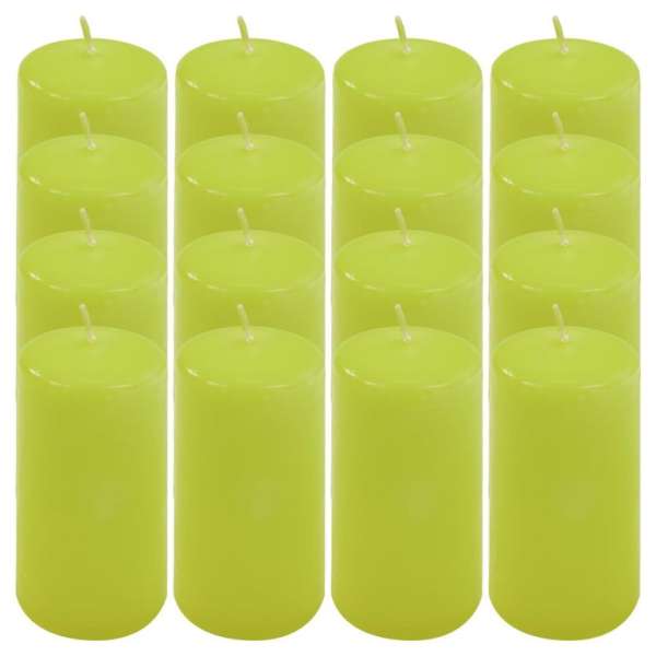 Gyertya készlet 10 cm Ø 5 cm 16 db világoszöld