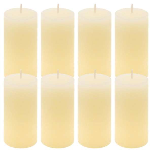 Rusztikus gyertya készlet 10 cm Ø 5 cm 8 db krém